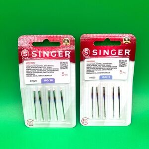 10 Pack Singer Sewing Machine Replacement Needles #2020 100/16 Universal Genuine